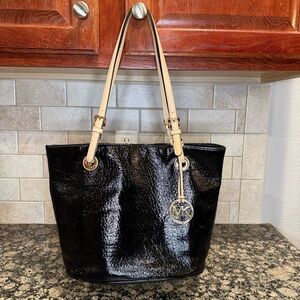 Michael Kors black purse tote bag